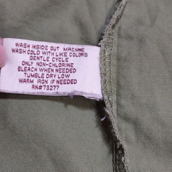 Mudd‎ Olive Green Hooded Cotton Utility Vest with Cinch Tie Waist Juniors Sz L - Picture 7 of 9